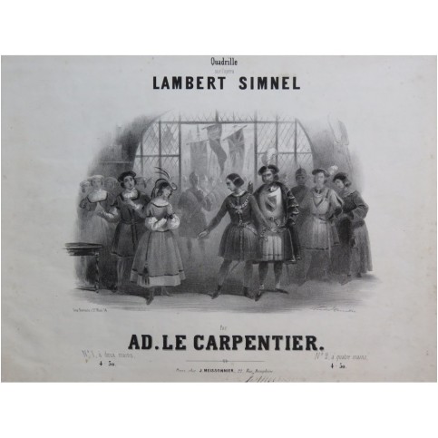 LE CARPENTIER Adolphe Lambert Simnel Quadrille Piano ca1845