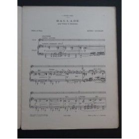 BACHELET Alfred Ballade Violon Piano