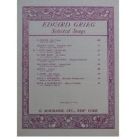 GRIEG Edvard Ich Liebe Dich I Love Thee Chant Piano 1939