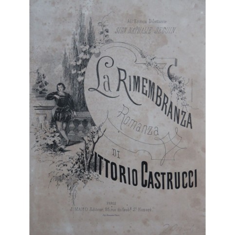 CASTRUCCI Vittorio La Rimembranza Chant Piano XIXe siècle