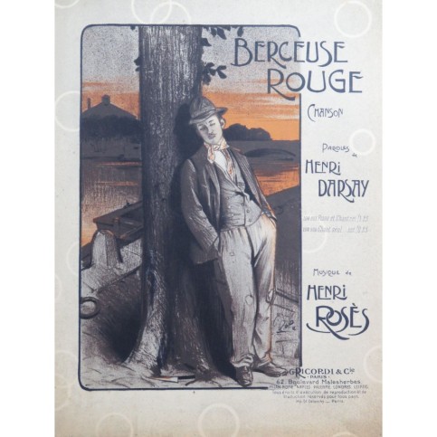 ROSÈS Henri Berceuse Rouge Chant Piano ca1902