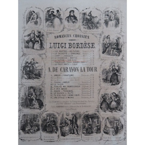 BORDÈSE Luigi La Faction du Bon Curé Chant Piano ca1850