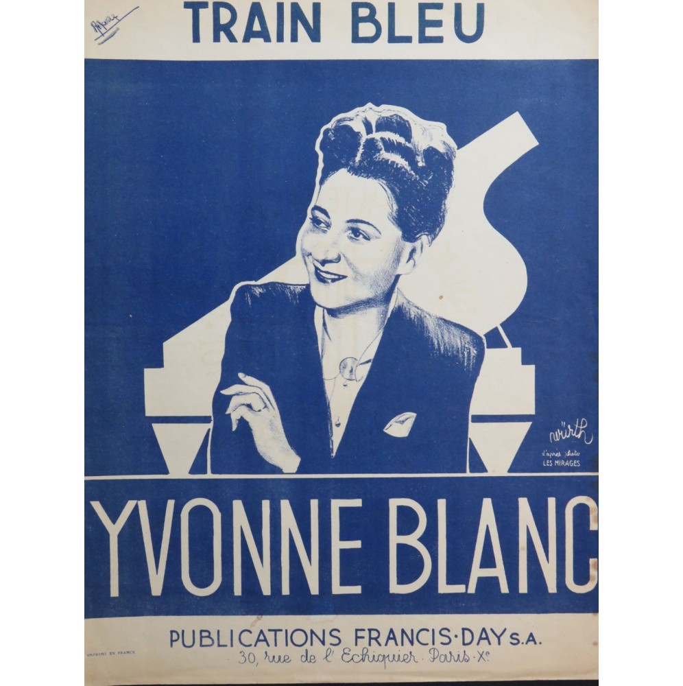 BLANC Yvonne Train Bleu Piano 1947