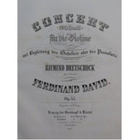 DAVID Ferdinand Concerto No 5 op 35 Piano Violon 1857