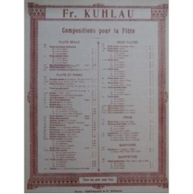 KUHLAU Frédéric Six Divertissements Suite No 2 Flûte