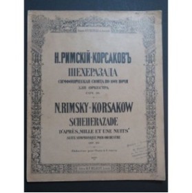 RIMSKY-KORSAKOW N. Scheherazade Piano 4 mains 1889
