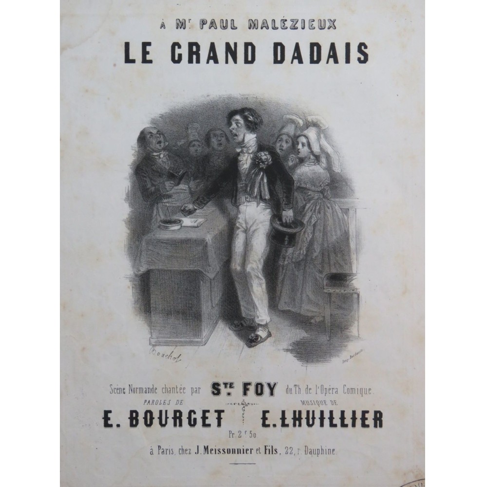 LHUILLIER Edmond Le Grand Dadais Chant Piano ca1840