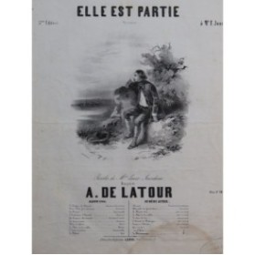 DE LATOUR Aristide Elle est partie Chant Piano 1846