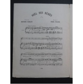 WACHS Frédéric Noël des Bébés Chant Piano XIXe siècle