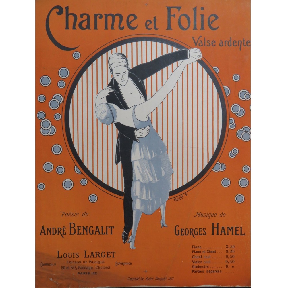 HAMEL Georges Charme et Folie Piano 1921