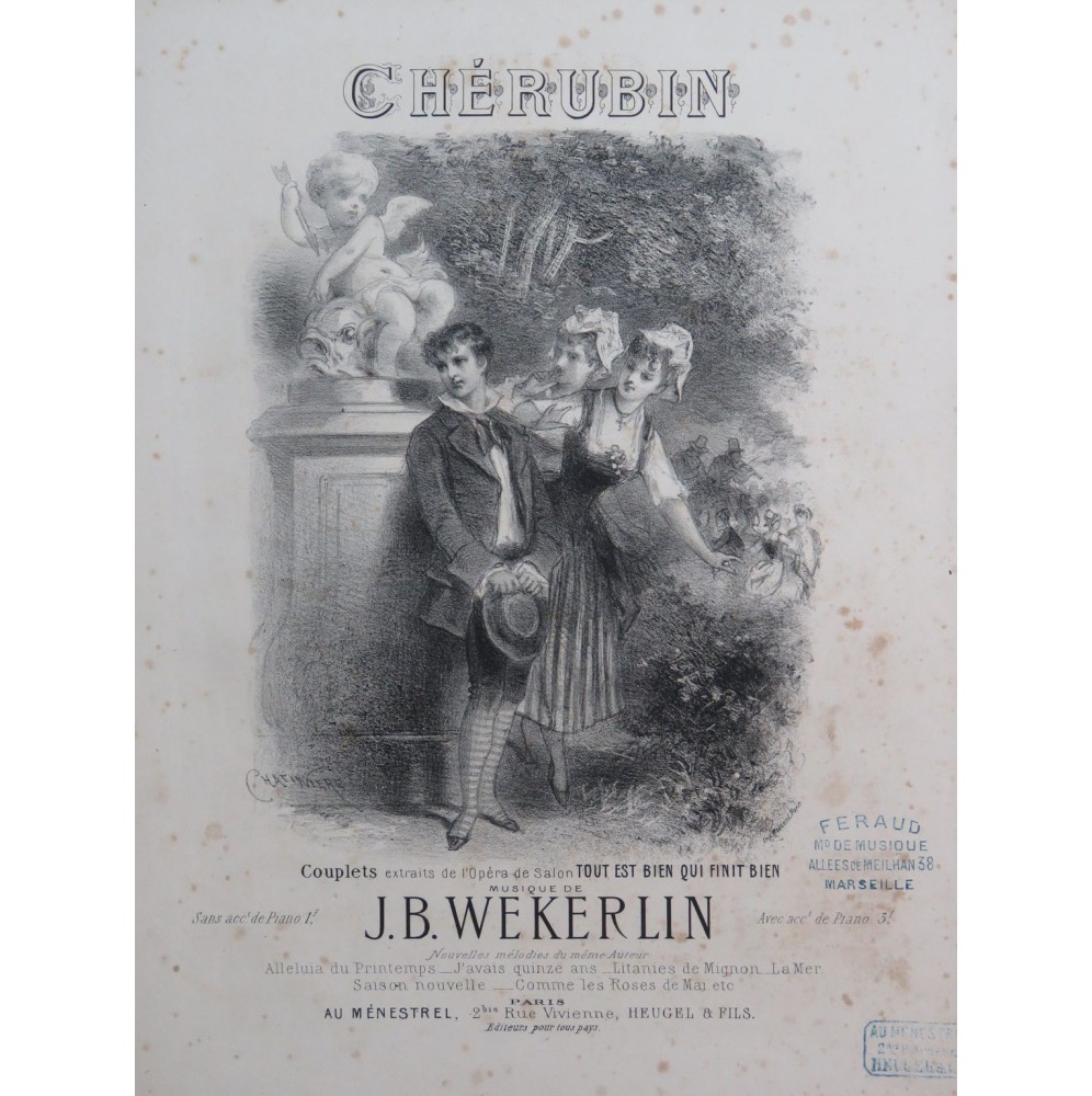 WEKERLIN J. B. Chérubin Chant Piano 1878