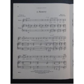 GANZ Rudolph A Memory Chant Piano 1946