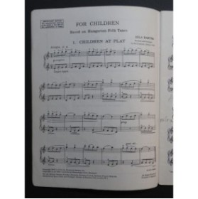 BARTOK Béla For Children Volume 1 40 Pièces Piano ca1960