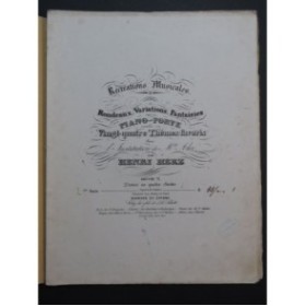 HERZ Henri Récréations Musicales Suite op 71 No 2 Piano XIXe