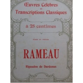 RAMEAU Jean-Philippe Rigaudon de Dardanus Piano Violon