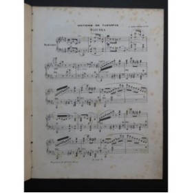 SCHULHOFF Jules Souvenir de Varsovie Mazurka Piano ca1850