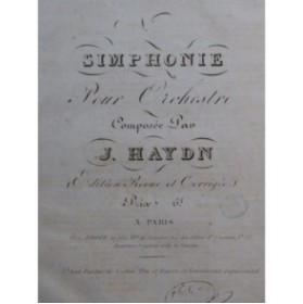 HAYDN Joseph Symphonie No 42 Ré Majeur Orchestre ca1800