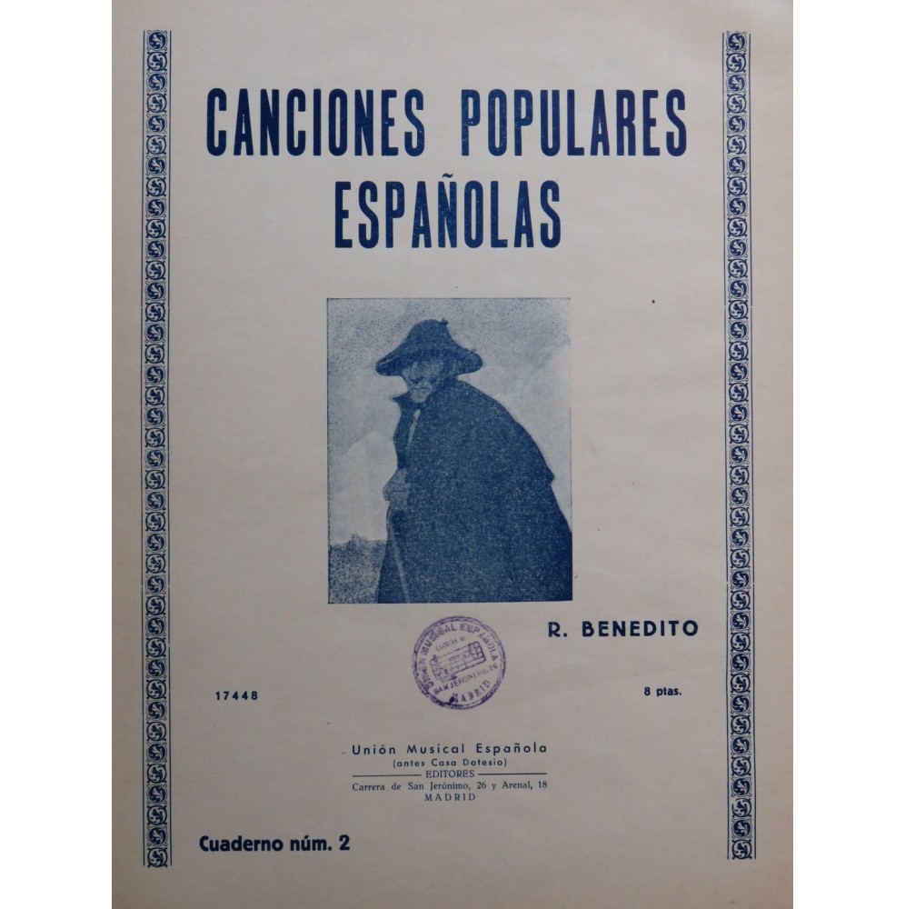 BENEDITO R. Canciones Populares Espanolas Chant Piano