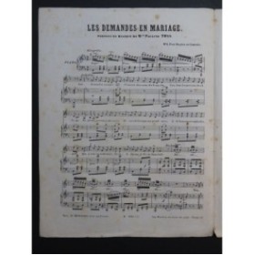 THYS Pauline Les Demandes en Mariage Chant Piano 1858