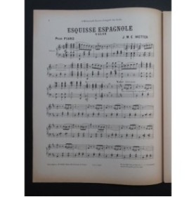 WETTER J. M. E. Esquisse Espagnole Piano XIXe siècle