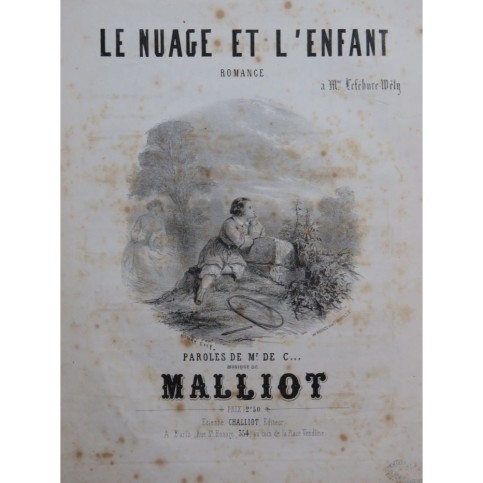 MALLIOT Le Nuage et L'Enfant Chant Piano ca1850