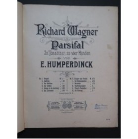 WAGNER Richard Parsifal Opéra Piano 4 mains ca1884