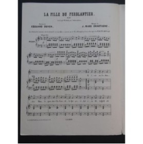 CHAUTAGNE Jean Marc La Fille du Ferblantier Chant Piano ca1870