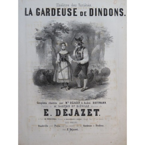 DÉJAZET Eugène La Gardeuse de Dindons Chant Piano ca1845