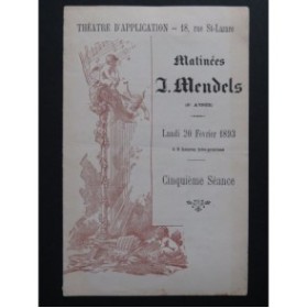 Programme Matinées I. Mendels 20 Février 1893