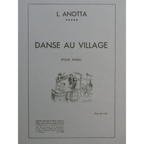 ANOTTA L. Danse au Village Piano ca1920