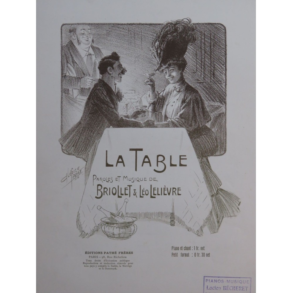 BRIOLLET et LELIÈVRE Léo La Table Chant Piano 1905