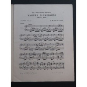 DE ST PIERRE F. B. Vagues D'Emeraude Piano