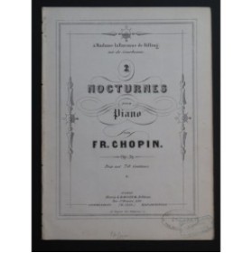 CHOPIN Frédéric Deux Nocturnes op 32 Piano ca1860