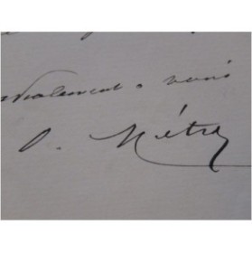 MÉTRA Olivier Lettre Autographe Signée 1880