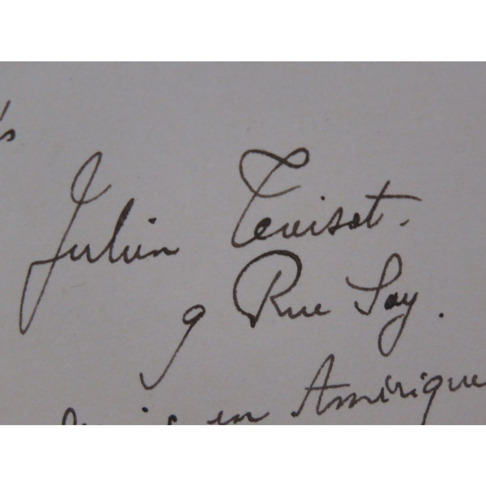 TIERSOT Julien Lettre Autographe Signée 1906