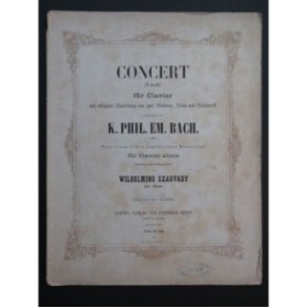 BACH C. P. E. Concert F moll Piano ca1865