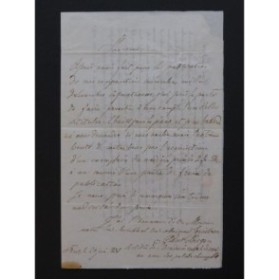 LÜTGEN Paul Lettre Autographe Signée à Adolphe Adam 1895