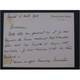 LÜTGEN Paul Lettre Autographe Signée 1903