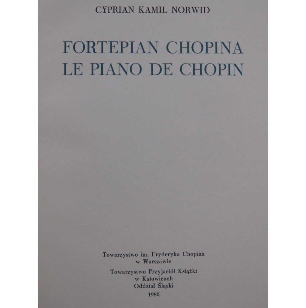 NORWID Cyprian Kamil Fortepian Chopina Le Piano de Chopin 1980