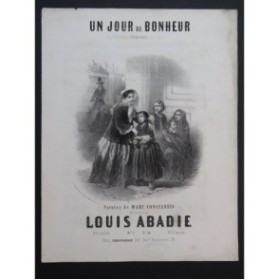 ABADIE Louis Un Jour de Bonheur Chant Piano ca1855