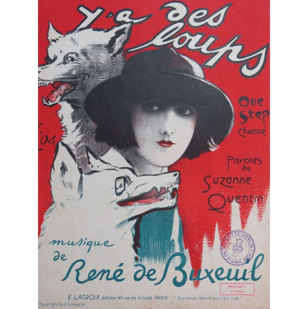 DE BUXEUIL René Y'a des loups Piano ca1924