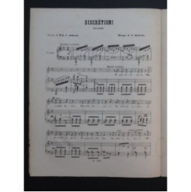 MASINI F. Discrétion Chant Piano ca1850