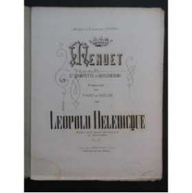 BOCCHERINI Luigi Menuet du 2e Quintette Piano Violon ca1875