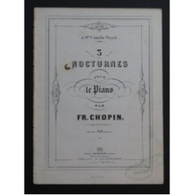 CHOPIN Frédéric Trois Nocturnes op 9 Piano ca1860