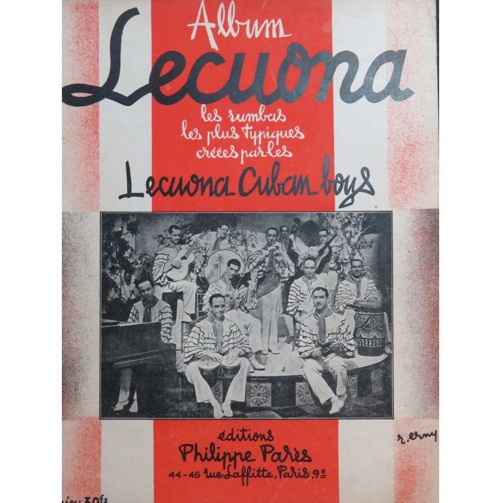 Album Lecuona Les Rumbas 11 Pièces Chant Piano 1944