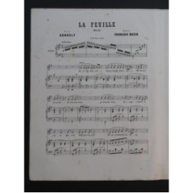 BAZIN François La Feuille Chant Piano 1869