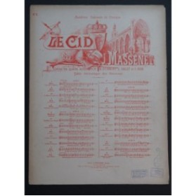 MASSENET Jules Le Cid No 3 Air de Don Diègue Piano Chant 1886