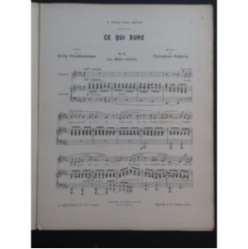 DUBOIS Théodore Ce qui dure Chant Piano 1902