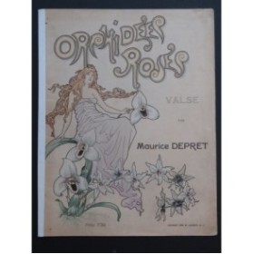 DEPRET Maurice Orchidées Roses Piano 1899