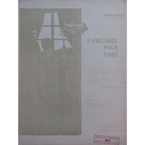 RHENÉ BATON Prélude en Ut Mineur Piano ca1910